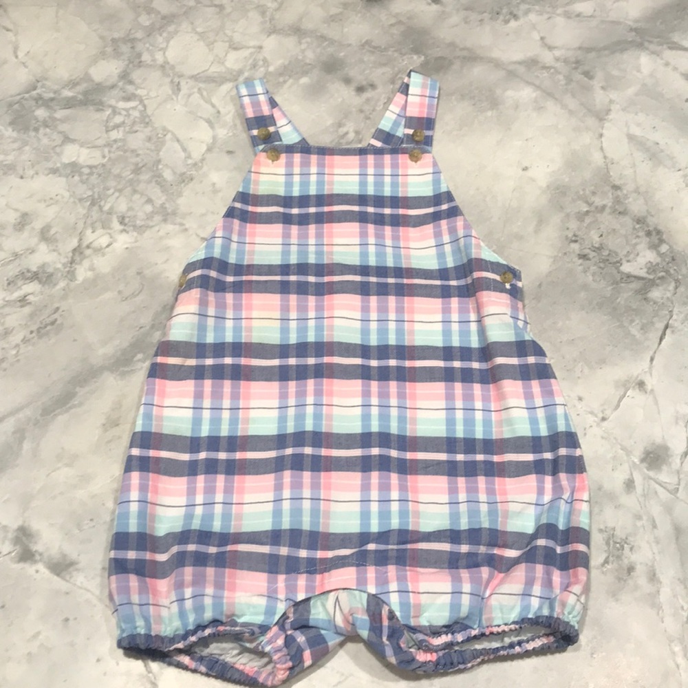 Janie and jack plaid overalls